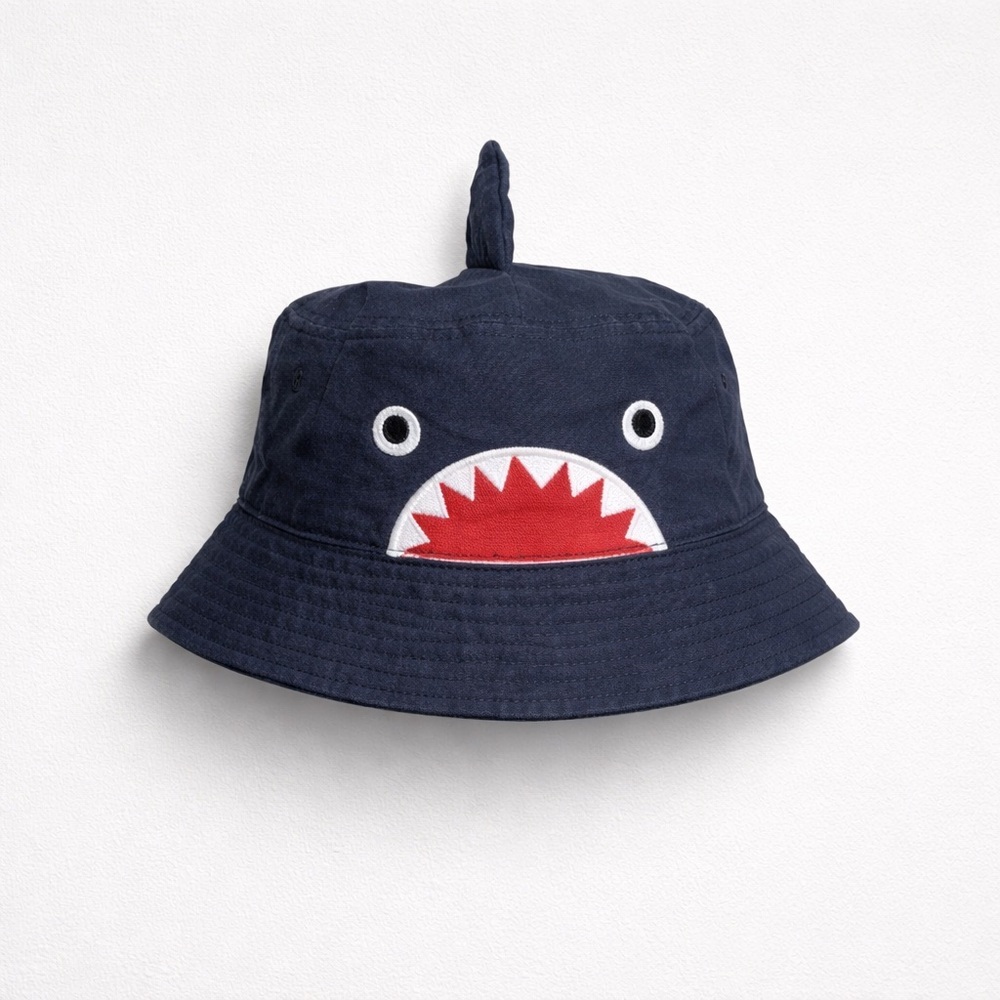 Navy Bucket Hat with Shark Fin